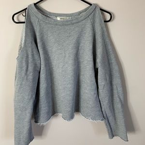 Cropped Open shoulder navy sweatshirt